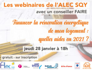 Lire la suite à propos de l’article Vous n’avez pas pu assister au webinaire « Financer la rénovation énergétique de mon logement : quelles aides pour 2021 ? » Une cession de rattrapage possible…