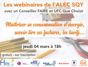 Lire la suite à propos de l’article Vous avez manqué le dernier webinaire Maîtriser sa consommation d’énergie : UFC-Que Choisir présente les acteurs du secteur de l’énergie, les tarifs, les factures ? Rattrapage…